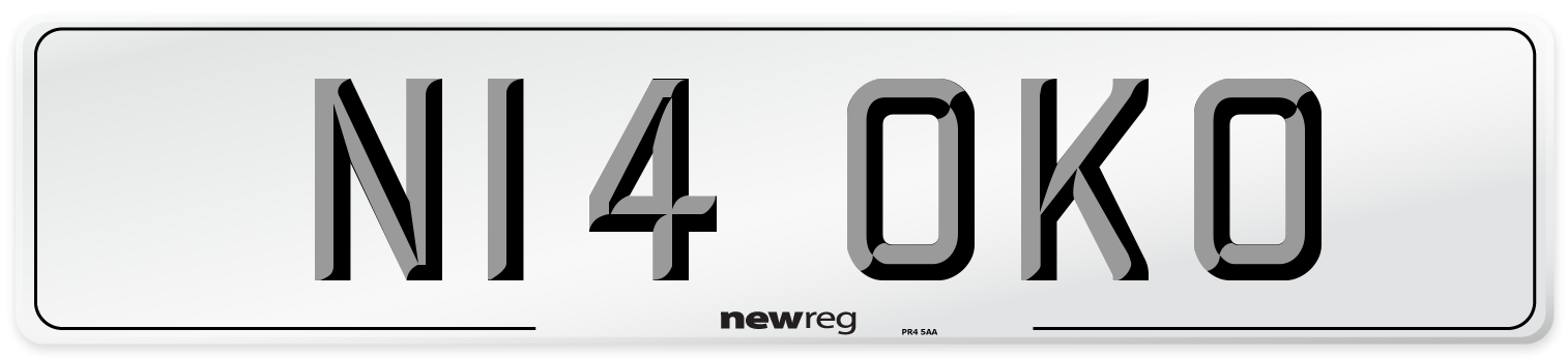 N14 OKO Number Plate from New Reg